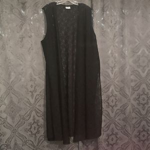 Black lace duster vest